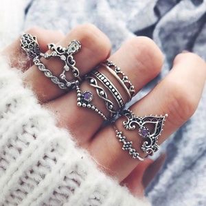 10 pcs Boho Ring Set (purple)